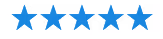 Five blue star icons indicating a five-star rating.